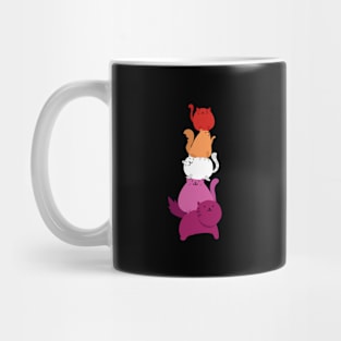 LGBTQ Cat Kawaii Progressive Pride Lesbian Flag Mug